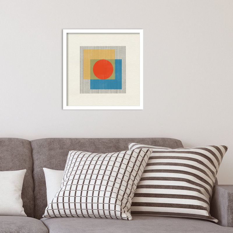 Midcentury Modern Object No 3 by Miuus, White, 17" H x 17" W x 1" D