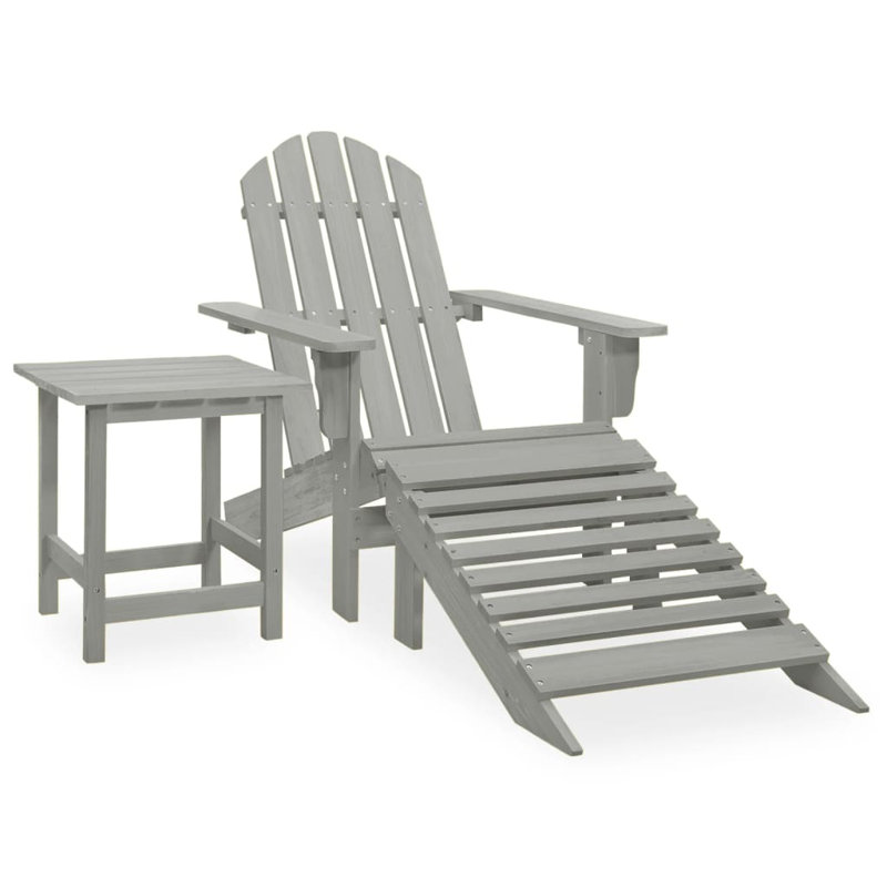 Levens Fir Outdoor Adirondack Set, Gray
