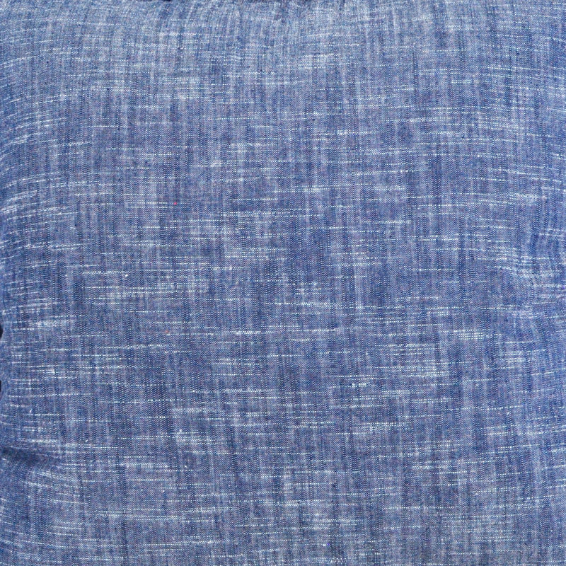 Textured Cotton Throw Pillow Covers / Modern Cushion Covers / Elegant Square Pillow Cases, 16"H x 16"W, Blue  Stitched Edge
