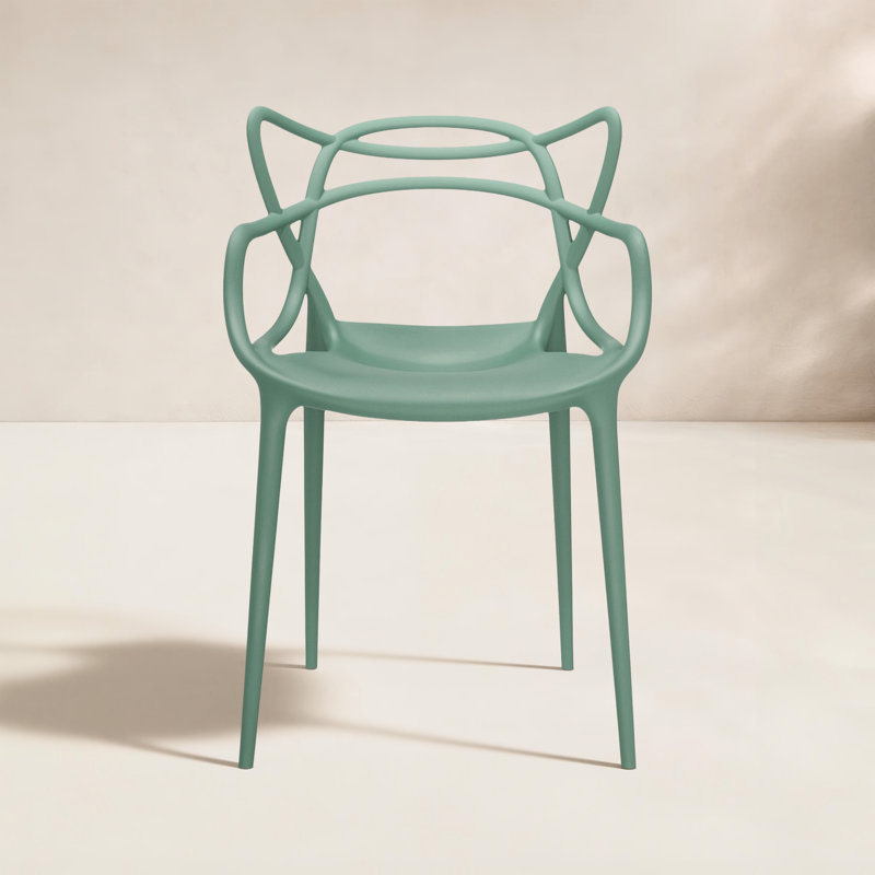 Masters 18.11'' H Stacking Armchair, Sage Green