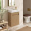 [Viedo] Meuble-lavabo flottant de 15,7 po avec lavabo SMC réversible, armoire en panneau de fibres à densité moyenne à devant ondulé, conception sans poignée à ouverture par pression, charnières à fermeture en douceur