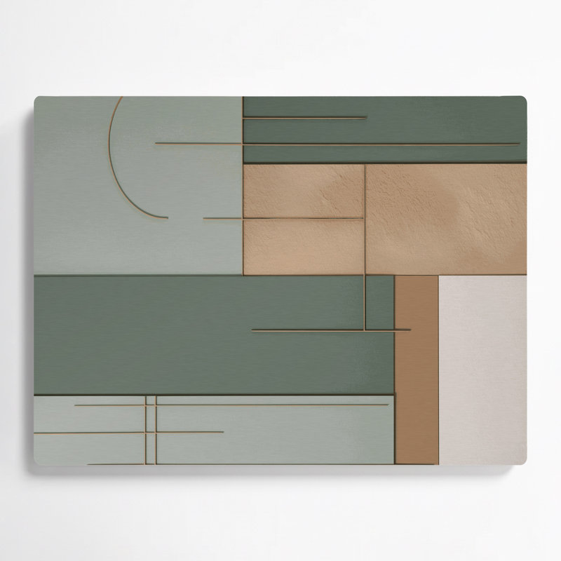 Minimalisme 56, art mural en métal beige, H 12 po x l 18 po