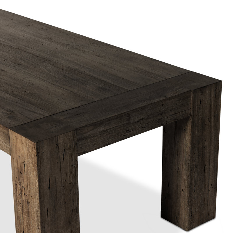 Abaso Dining Table, Ebony Rustic Wormwood Oak, 30'' H x 108'' W x 43'' D