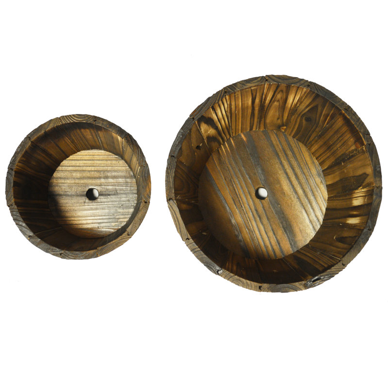 Monahan Wood Barrel Planter, 2