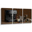 «Black Espresso Machine Coffee Bar», art de cuisine, impression sur toile encadrée, 3 pièces-131585052-131585055