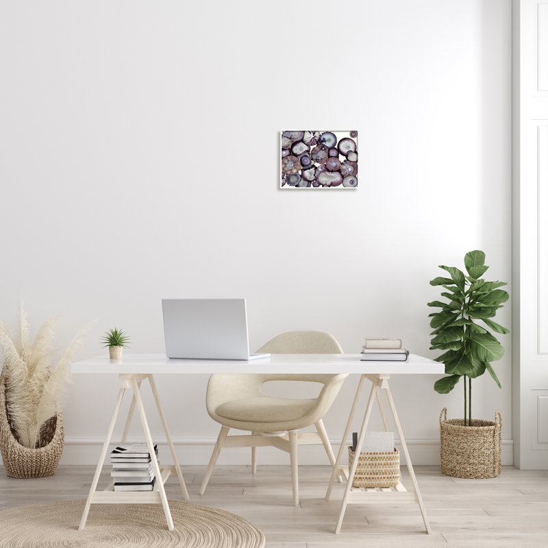 « abstract geode », reproduction de peinture à l’acrylique, Giclée encadrée blanc bord de mer, H 14 po x l 11 po x P 1,5 po