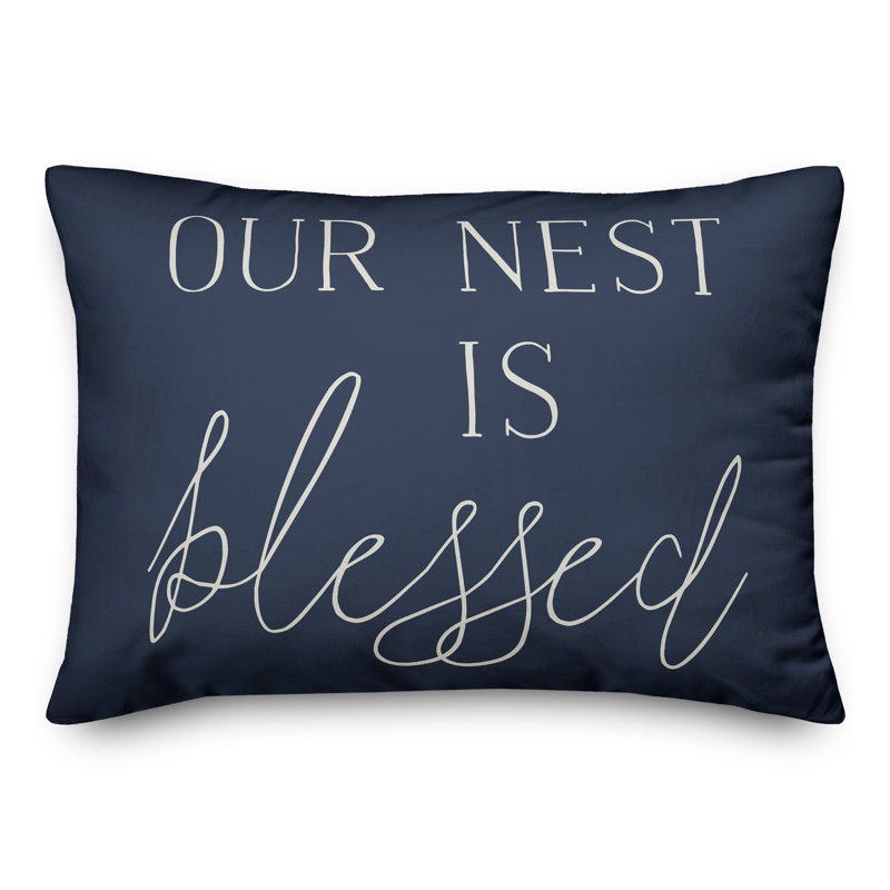 Outdoor Reversible Throw Pillow, Blue