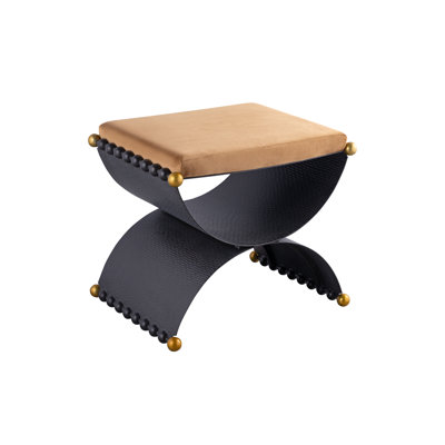 Layla Accent Stool - Blackened Bronze by Everly Quinn