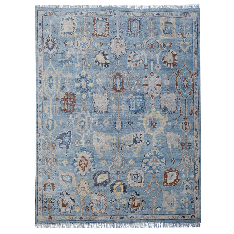 Rectangle Hand Knotted Wool Area Rug