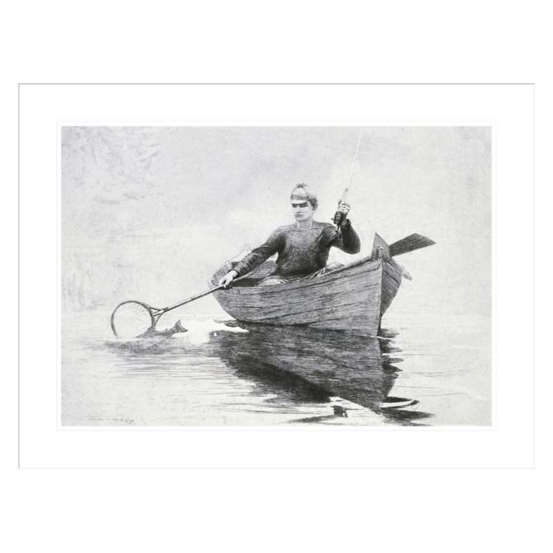 Pêche à la mouche, lac Saranac par Winslow Homer, impression giclée sur cadre, H 22,52 po x l 29,5 po