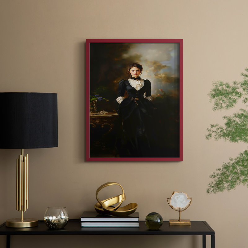 Reproduction encadrée WOMEN Series CCXLI - bois massif, Rouge, H 30 po x l 24 po