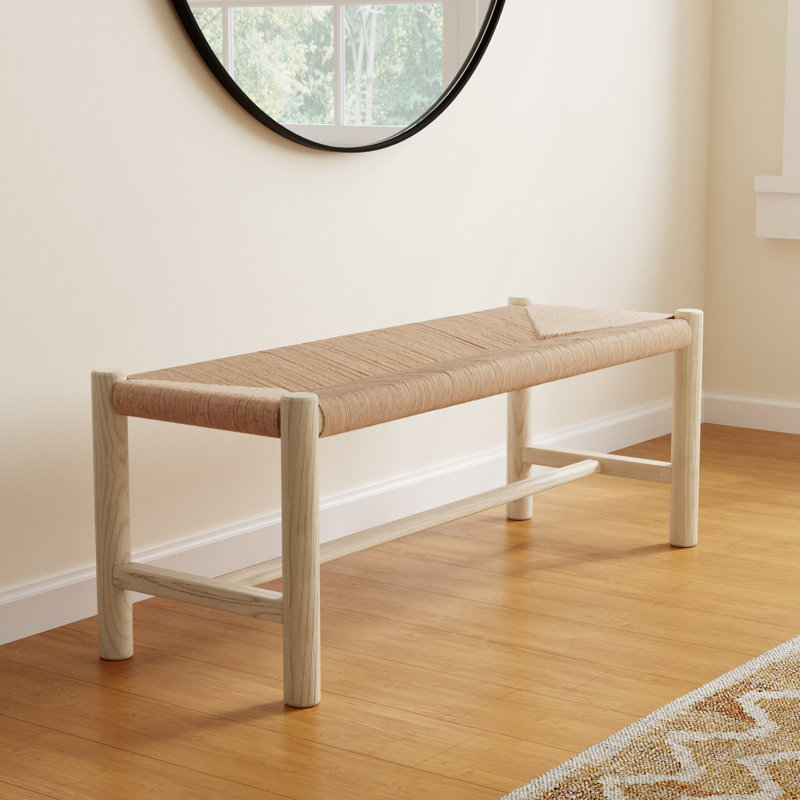 Brighton Wood Bench, Natural, 18" H x 48" W x 17" D