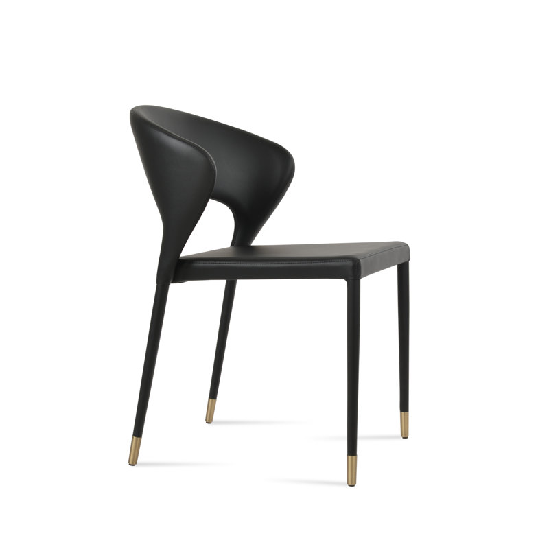 Prada Full Upholstery Dining Chair with Ring, Black