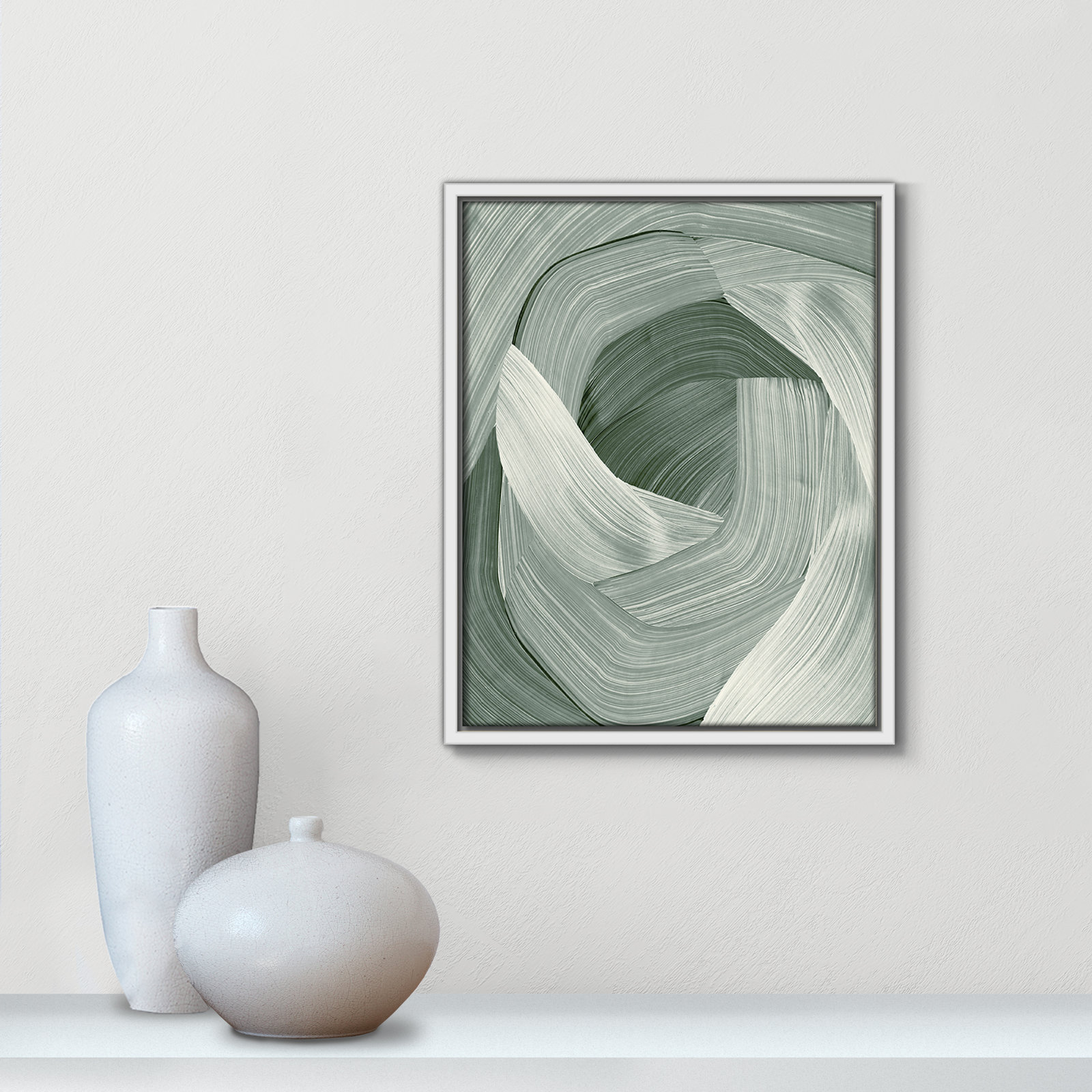 Wyn "Enriched Emerald" Print, White , 15.5" H x 12.5" W
