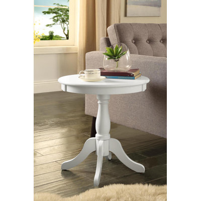 Krohn Transitional Round Pedestal End Table with 4 Legs