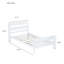 Lit simple avec tête et pied de lit, lit en bois d'hévéa, blanc-2049152101