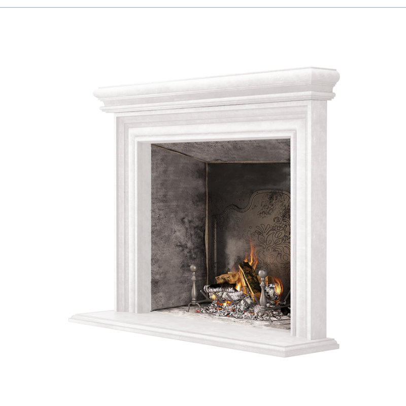 Grand Palermo Fireplace Surround, White Travertine