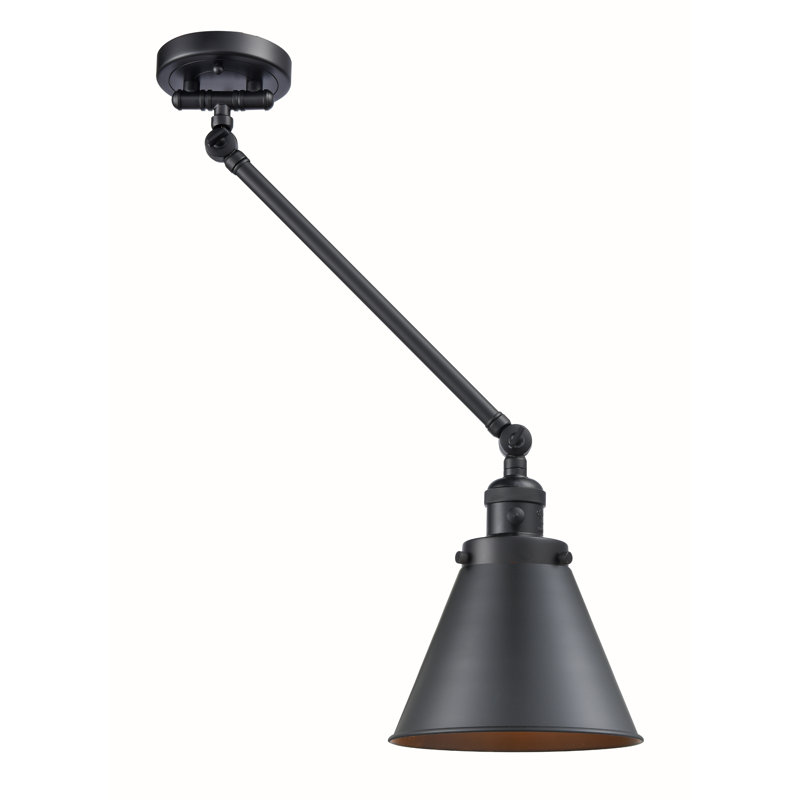 Lampe pivotante à 1 lumière à intensité variable Donovan, Incandescente (non incluse), Noir mat