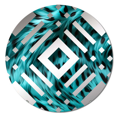 Turquoise And Black - Diamond Decorative Mirror