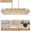 Luminaire suspendu linéaire à 5 lumières pour îlot de cuisine 53 "avec globes en verre cognac double couche, hauteur réglable 16" à 94 "pour salle à manger