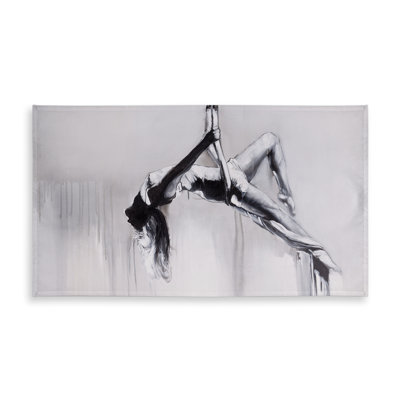 White Monochrome Tablecloth - Dancer on Aerial Contortion