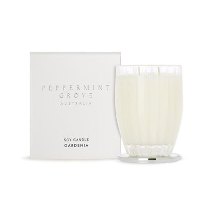 Gardenia Scented Jar Candle with Glass Holder