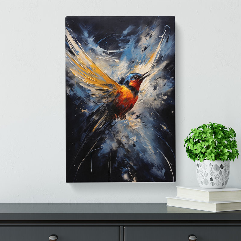 Swallow Gestural - Wrapped Canvas, 76cm H x 50cm W x 3cm D