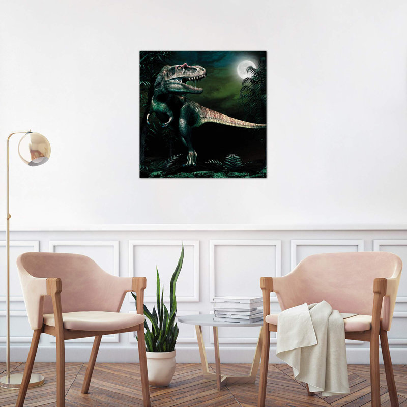 Albertosaurus Hunts By Moonlight - Wrapped Canvas Print, 66.04 cm H x 66.04 cm W x 3.175 cm D
