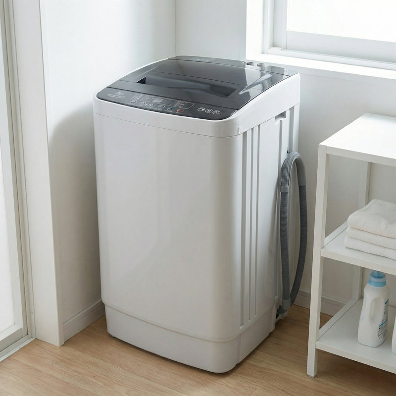 Portable Full-Size Washing Machine With Built-In Drain Pump - 2.8 Cu.Ft Capacity & 12 Custom Programs