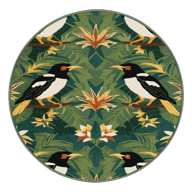  Tapis hawaïen lavable Mynah Birds, Rond 6 pi