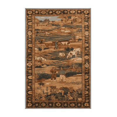 Machine Washable Turkish Brown Area Rug