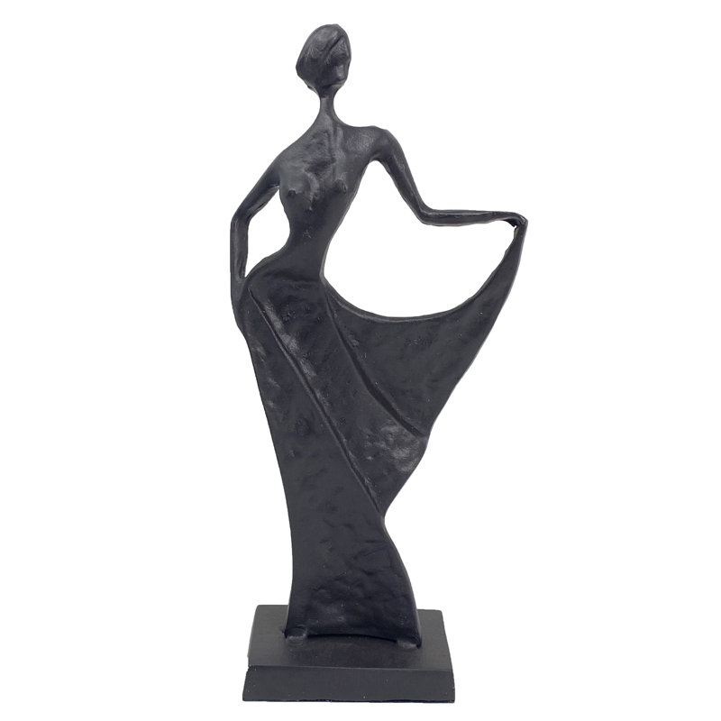 BRIGITTE CHIC LADY Iron Figurine 27cm, Mocha