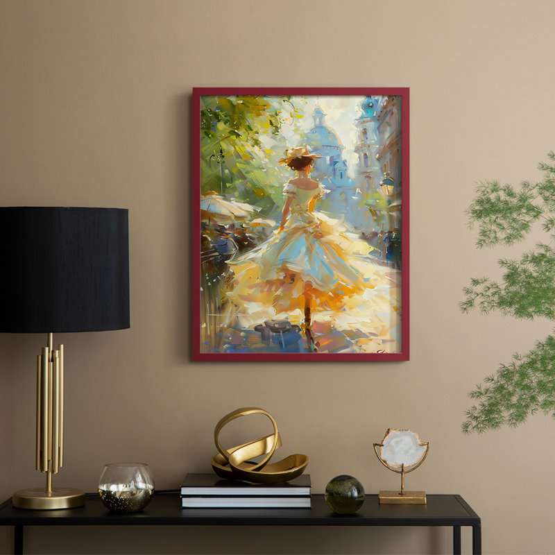 «WOMEN Series DCCL XXII», reproduction encadrée - bois massif, H 30 po x l 24 po, Rouge