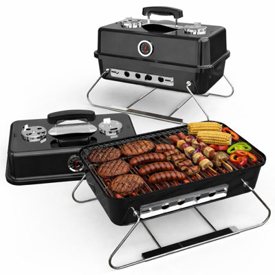  Portable BBQ Charcoal Grill With Foldable Legs Ideal For Camping & Travel
