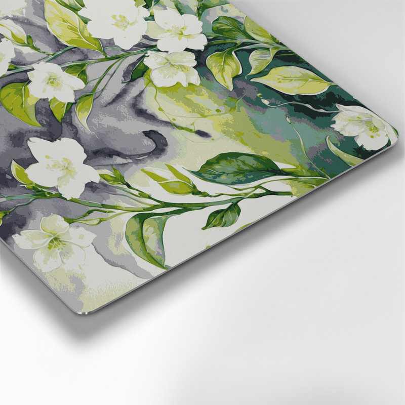 Art mural en métal Botanical Jasmine, H 144 po x l 144 po x P 0,05 po