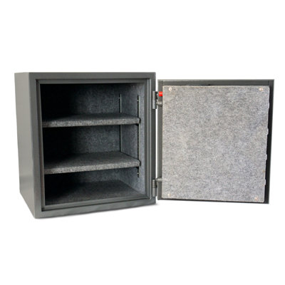 Large Office Valuable Assets Safe - Steel, 18.92 In. High, 17.75 Wide, 13.82 Deep, 79.39 Lb, Gray Immovable Steel Construction, X In.,