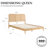 Brody Solid Wood Bed Frame Queen Natural-130370333-130370335