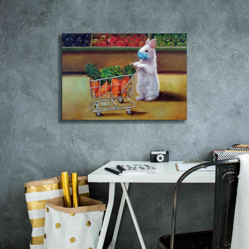 «Quarantine commercial» par Lucia Heffernan, art mural sur toile, H 18 po x l 26 po x P 0,75 po