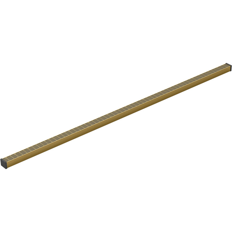 Linear Grid Shower Drain, Vibrant Brushed Moderne Brass