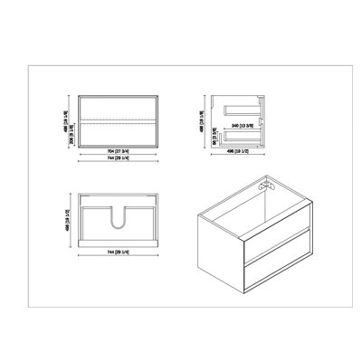 29 " Wall Mounted Single Bathroom Vanity Base
