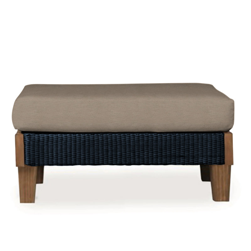 Catalina Outdoor Ottoman, Sailcloth Seagull, Ebony