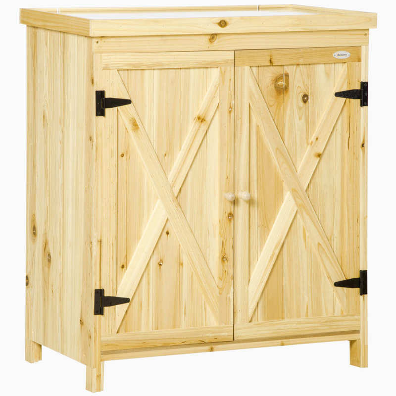 Armoire de rangement extérieure galvanisée pour outils de jardin avec deux tablettes internes pour l'équipement de jardin et les fournitures de piscine