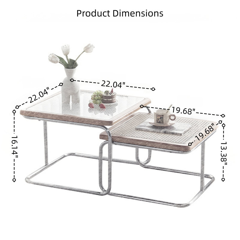 Ensemble de 2 tables basses gigognes modernes