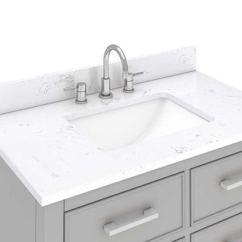 Brooks 37'' W Single Vanity, Chilled Gray, Nickel
