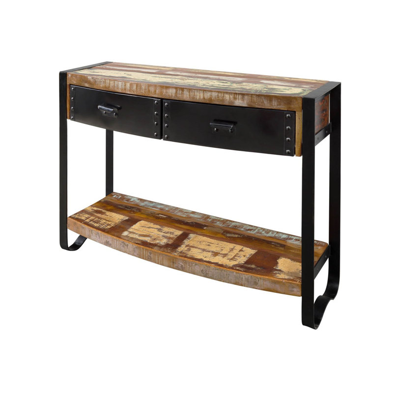 105cm Solid Wood Top Console Table