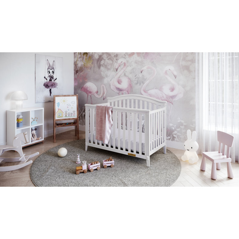 White Pine 4-in-1 Convertible Crib with Guardrail