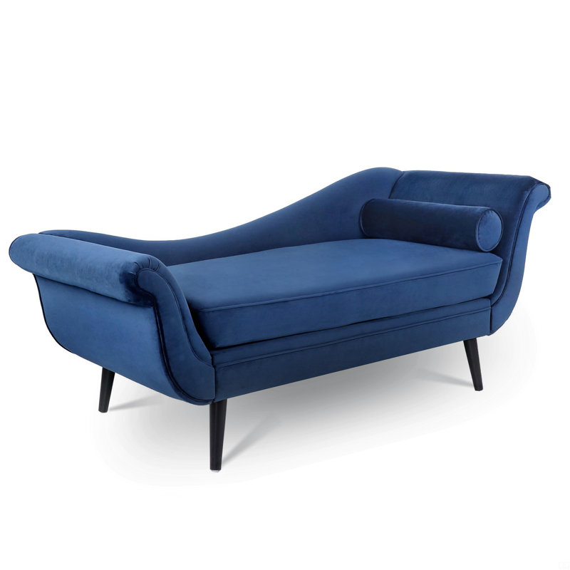 Chaise longue avec accoudoirs à volutes