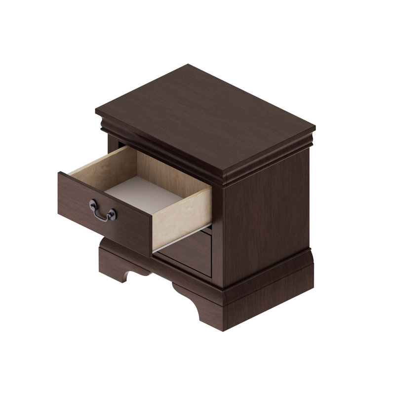 22" X 16" X 22.7" Classic Wooden Nightstand-Cherry, Cherry