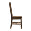 2 chaises de salle à manger transitionnelles classiques, bois massif, aspect rustique brun bruni, capacité de poids de 250 lb, chaises d'appoint en bois de 2, brun