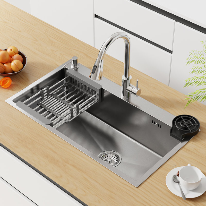 Évier de cuisine en acier inoxydable encastrable 32 po L